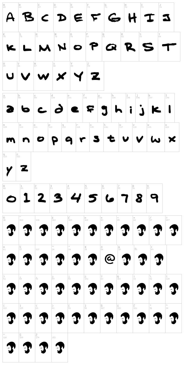 T Complana Z1 font map